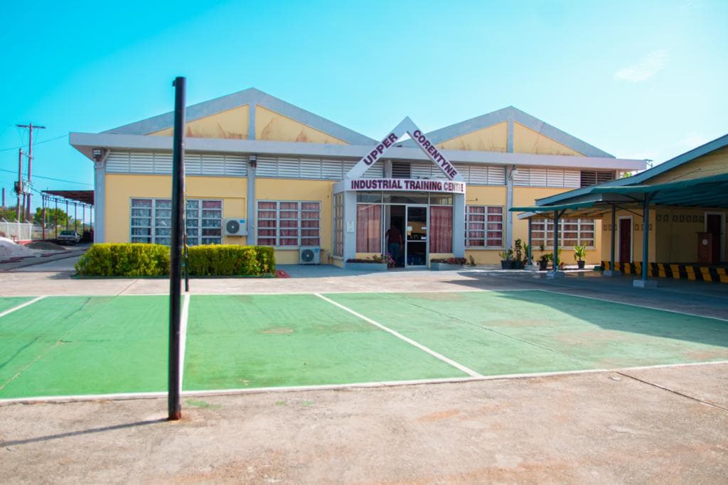 Front building and open court at the Upper Corentyne Industrial Training Centre